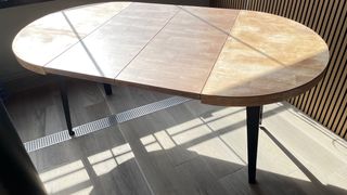 Mesa redonda extensible madera y metal