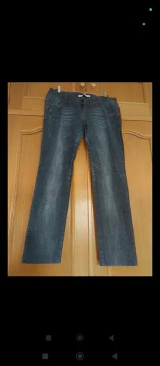 Pantalón vaquero recto mujer
