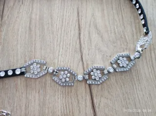 Cintura gioiello nera e argento