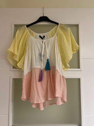 Camisa boho multicolor talla única