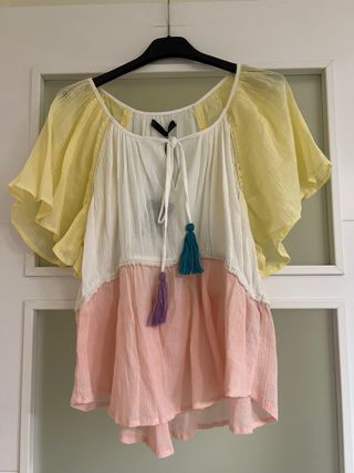 Camisa boho multicolor talla única