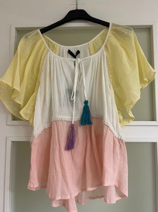 Camisa boho multicolor talla única