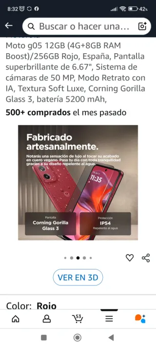 Motorola Moto G05 12GB/256GB rosso sigillato 