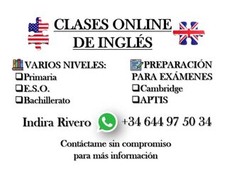 Ofrezco clases particulares de inglés online  