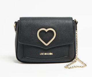 Bolso Love Moschino Negro Piel Corazón Dorado