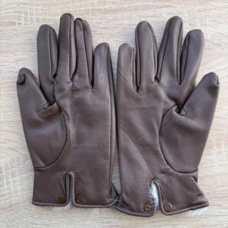 Guantes de piel marrones invierno