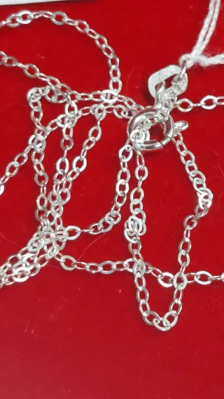 Collar Corazón Rosa Plata 925 40cm