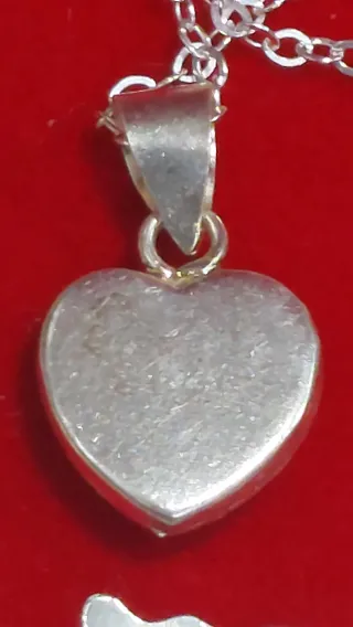Collar Corazón Rosa Plata 925 40cm