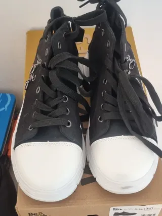 Zapatos Converse altos negros y blancos talla 39