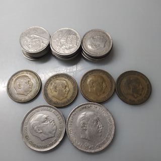 Lote monedas época Franco
