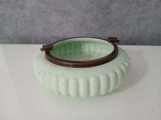 Posacenere Ceramica Verde e Ottone London Old