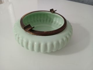 Posacenere Ceramica Verde e Ottone London Old