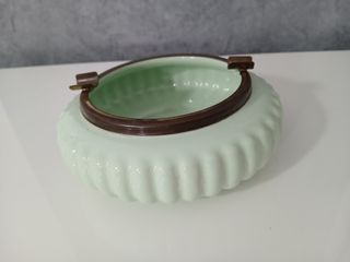 Posacenere Ceramica Verde e Ottone London Old