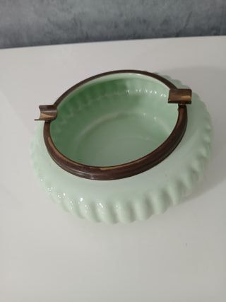 Posacenere Ceramica Verde e Ottone London Old