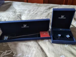 Conjunto Swarovski Pendientes y Colgante Multicolo