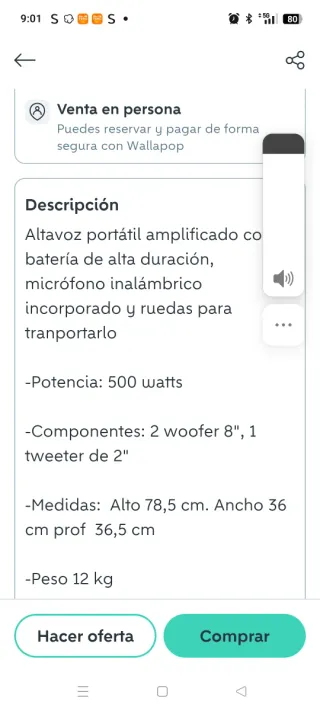Altavoz Vieta Party 22 Pro 500W.entrega en persona
