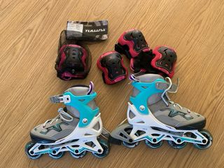 Patines Oxelo Niños Talla 32-35 + Protecciones