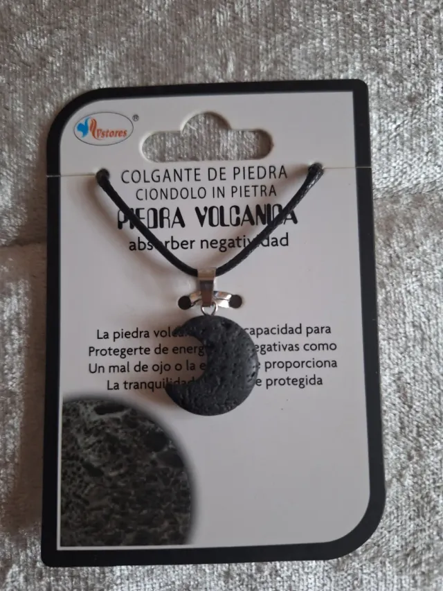 Colgante Piedra Volcánica Negra