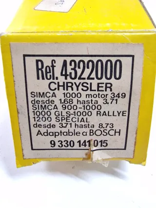 Contactor motor arranque SIMCA 1000. SIMCA 1200