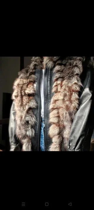 Chaqueta de piel vintage con pelo