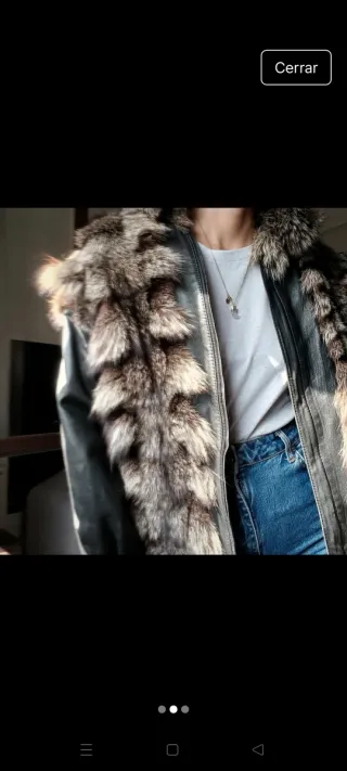 Chaqueta de piel vintage con pelo