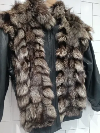 Chaqueta de piel vintage con pelo