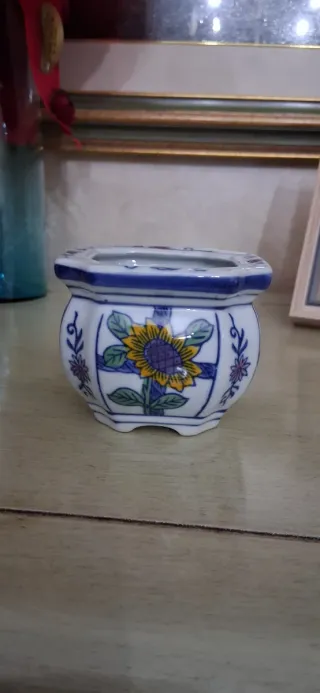 Vasetto vintage decorato girasole