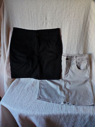 Pack 2 faldas tubo cortas negro beige talla M muje