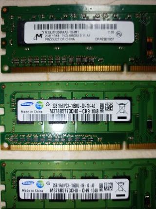 Lote Memorias RAM DDR3 2x4GB + 3x2GB