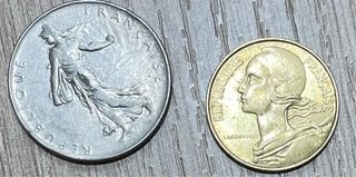 Lote 61 monedas antiguas francos franceses
