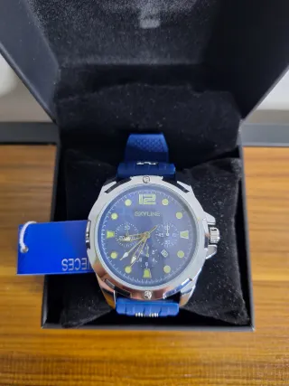 Reloj SKYLINE Azul y Plateado
