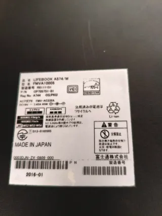 Portátil Fujitsu Lifebook A574/M Japonés