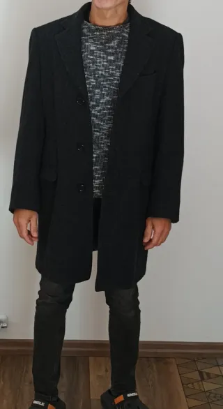 Cappotto uomo nero/grigio