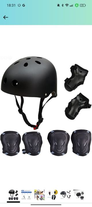 Casco con Juego de Rodilleras