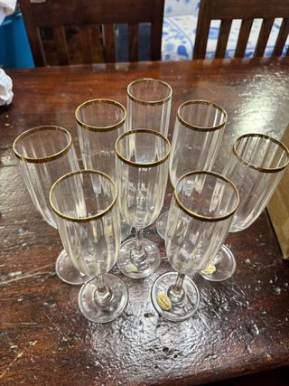 Set 18 Bicchieri Cristallo Bordati Oro