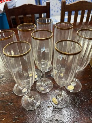 Set 18 Bicchieri Cristallo Bordati Oro