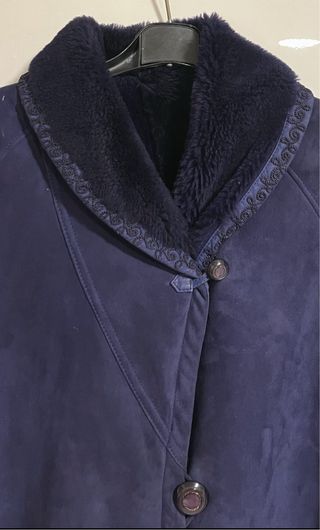 Cappotto shearling donna blu navy taglia 48