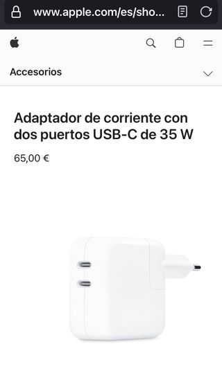 Cargador MacBook Apple 35w