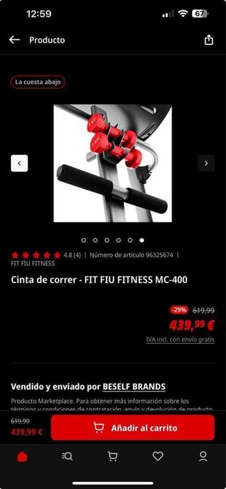 Cinta de correr plegable Fitfiu MC-400