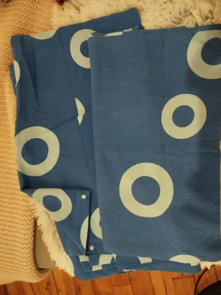 Funda nórdica azul con círculos, para cama de matr