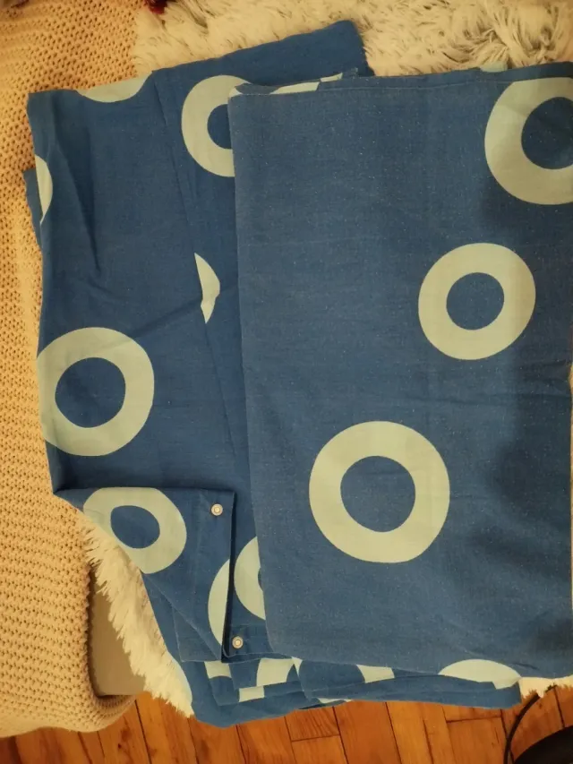 Funda nórdica azul con círculos, para cama de matr