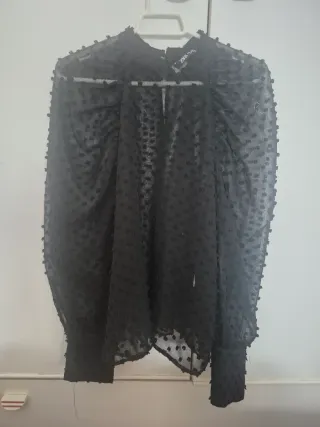 Blusa Zara Negra Transparente