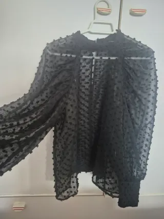 Blusa Zara Negra Transparente