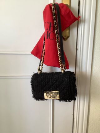 Bolso Carolina Herrera Negro Dorado