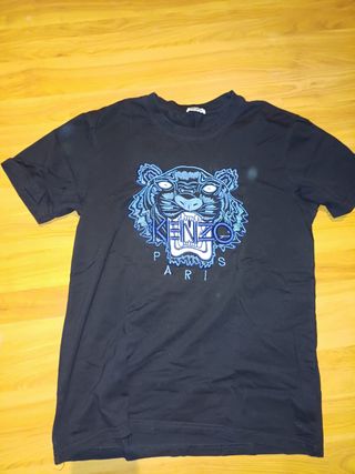 Camiseta Kenzo Negra Logo Tigre Azul