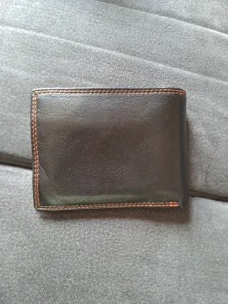 Portafoglio Coveri Uomo Pelle Nero Arancione