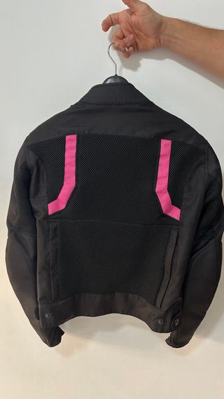 Chaqueta Moto Verano Mujer Negra y Rosa. Talla S.