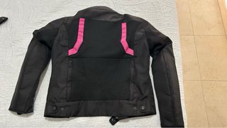 Chaqueta Moto Verano Mujer Negra y Rosa. Talla S.