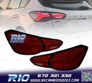 PILOTOS FORD FOCUS MK4 18-21 LED DINAMICO ROJO AHUMADO