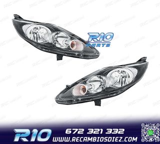 FAROS PARA FORD FIESTA MK7 3 5P 08-13 FONDO NEGRO